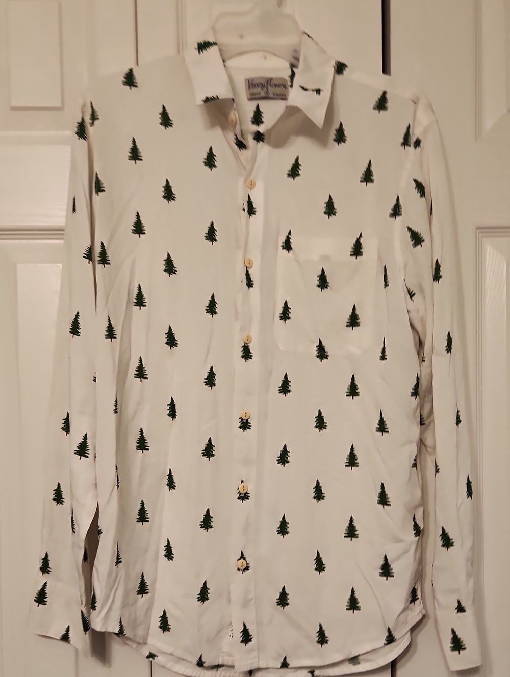 Kenny Flowers Island Classics Pine Tree Long Sleeve Button Down Shirt Size S